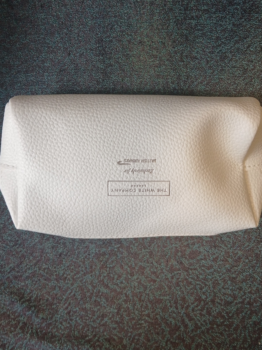 The White Company Cream Textured Leather Cosmetic Pouch